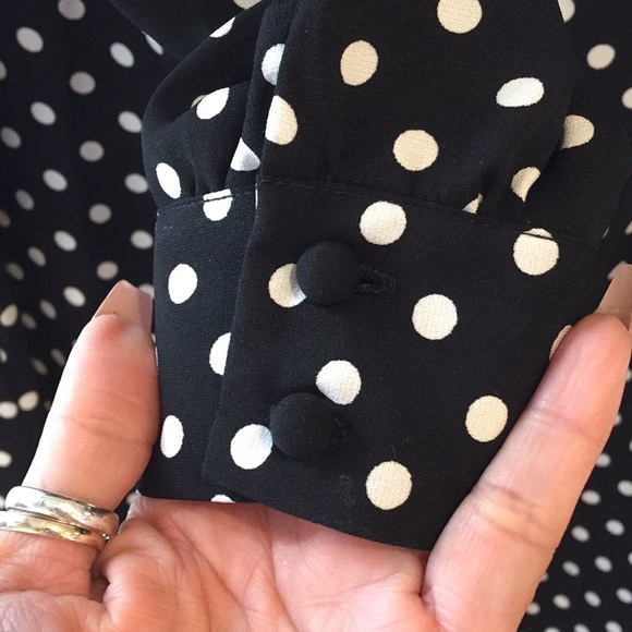 Black polka-dot mid-dress - Picture 5 of 8